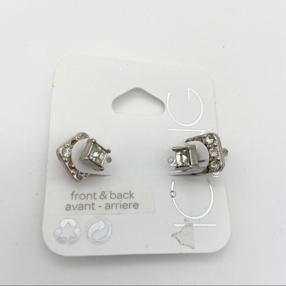 🍭4/$20 Icing front and back detachable rhinestone studded post stud earrings - Picture 1 of 4